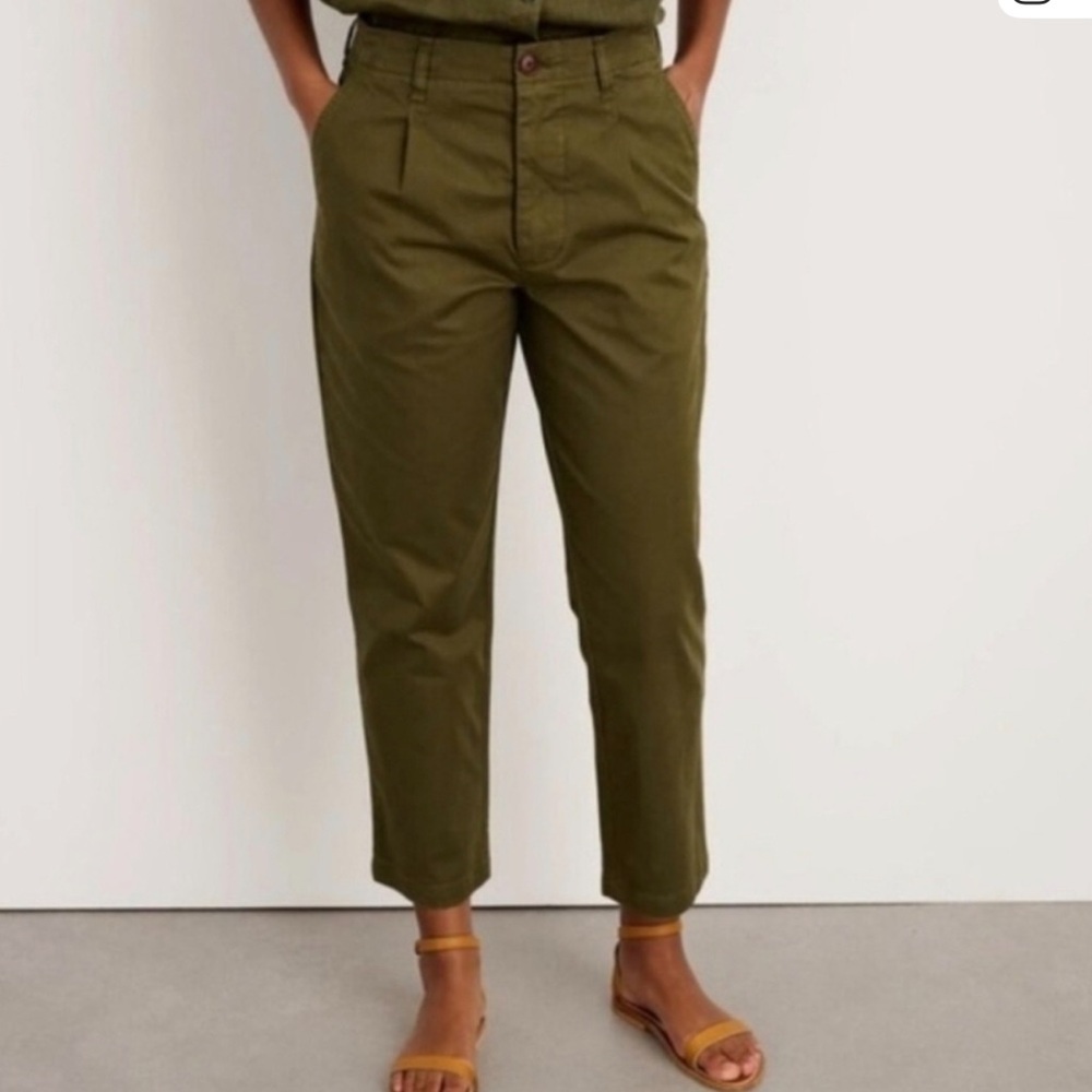 Alex‎ Mill Boy Pleated Pants in Chino Deep Olive Green Sz 4